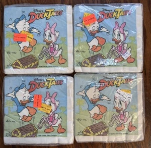 4 VINTAGE 1986 WALT DISNEY DUCK TALES GETRÄNKE SERVIETTEN versiegelt 16 Stück. Jeweils - Bild 1 von 2