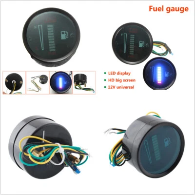 Medidor de nivel de combustible de 12 V para automóvil motocicleta 52 mm/2"" 1 pieza pantalla digital LED 10 Foto 1 de 4