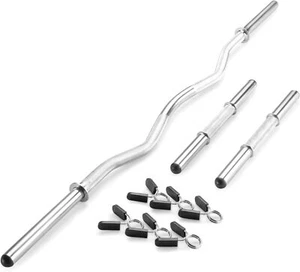Standard Curl Bar & Dumbbell Handle Set SDC-10.1 Bicep Tricep Gym Weight Barbell - Picture 1 of 9