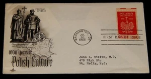 Vintage Cover,UNITED STATES FDC,1966, WASHINGTON DC,1000 Years Of Polish Culture - Picture 1 of 5