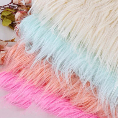 Wool Faux Fur Fabric Soft Plush Carpet Sofa Toy Bag Sewing Pillow DIY Home Decor - Image 1 of 4