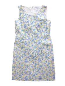 Casual Corner Annex Green Yellow Cotton Sleeveless Sheath Shift Tank Dress 6P - Picture 1 of 7