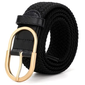 Braided Woven Stretch Belt Women Men Web Casual Unisex Mixed Color Woven Elas... - Picture 1 of 7