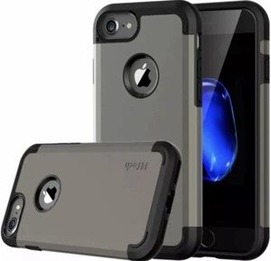 JETech Case For Iphone 7 Iphone 8 Two Layer Protective Case Grey & Black - Picture 1 of 8