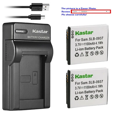 Carregador USB fino de bateria Kastar para SLB-0937 Samsung Digimax L730, Digimax L735 - Imagem 1 de 4