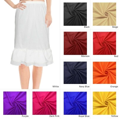 Falda de algodón media sin cordones falda lencería media enagua sin cordones para mujer Foto 1 de 2
