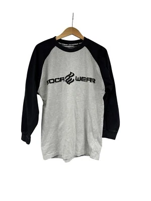 Винтажная футболка Y2K Rocawear с вышитым логотипом черная серая с длинным рукавом детская размер XL - Изображение 1 из 4