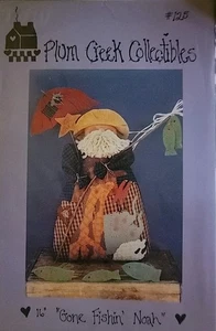 Peluche bambola folk Plum Creek Collectibles modello cucito 125 pesca Noè 16" non tagliato - Foto 1 di 2