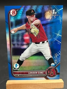2022 Bowman Draft 1st Edition - Landon Sims #BD-72 Blue Foil /150 - Picture 1 of 2