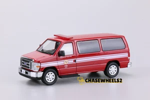 596 1:64 Red Ford E-Series E-350 Los Angeles Fire Department LAFD Diecast Model - Picture 1 of 5
