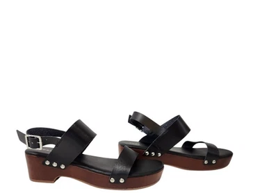 TORRID 4H Black Buckle Studs Ankle Strap Wood Block Sandals Women’s 10.5 WW NWD - Image 1 of 4