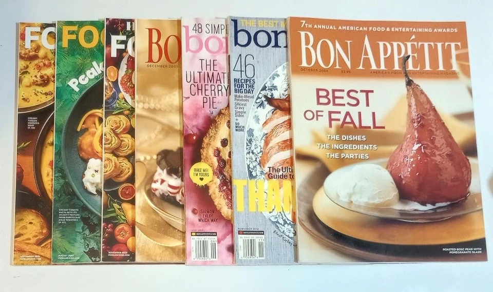 A Mix of Food & Wine and Bon Appetit Magazine's Lot of 7 Mixed Month's & Year's - Image 1 of 4