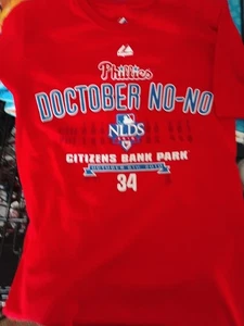 Philadelphia Phillies 2010 Red October Doctobwr No-no Shirt Men's Size  SSeries - Picture 1 of 4