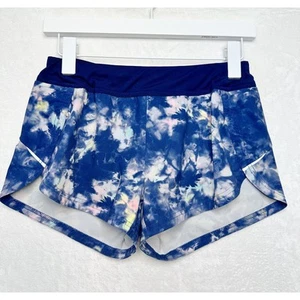 Athleta Girl Aura Tie Dye Sprinter 2" Athletic Shorts Lined Blue Girls XL/14 - Picture 1 of 11