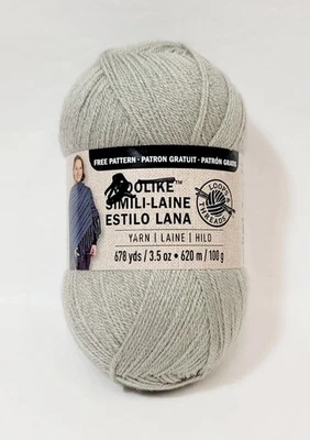Lazos e hilos lana hilo acrílico/nylon gris fresco 678 yardas superfino #1 Foto 1 de 4