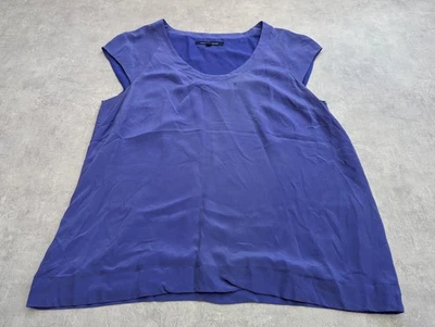 French Connection Tshirt Womens 16 Purple 100% Silk Top Minimalist Blouse Satin - Image 1 of 4