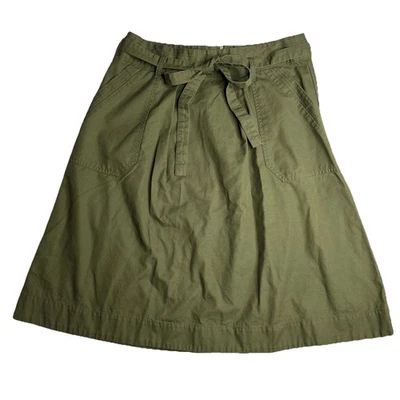 Gap Y2K Skirt Sz 12 Olive Green Flare Knee Length Boho Preppy Academia Western - Image 1 of 4