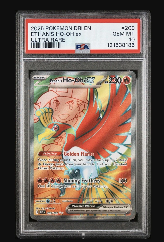PSA 10 Pokémon Ethan's Ho-Oh ex 209/182 Sv10: Destined Rivals Holo - Image 1 of 1