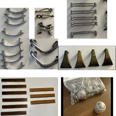 Lot of 39 Mixed Vintage Hardware Drawer Pulls Handles Metal MCM Plastic Wood - Image 1 of 4