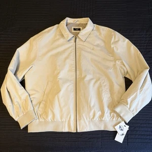 Men’s Dockers Micro-Twill Golf Bomber Jacket Size Large Khaki NWT - Picture 1 of 13