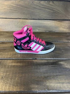 Adidas Hard Court Black & Pink High Top Sneakers Shoes Men Size 7 G99429 - Picture 1 of 11