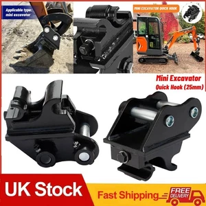 Mini Excavator Manaul Digger Quick Coupler Hitch Manual 25mm Pin Dia. Black New - Picture 1 of 12