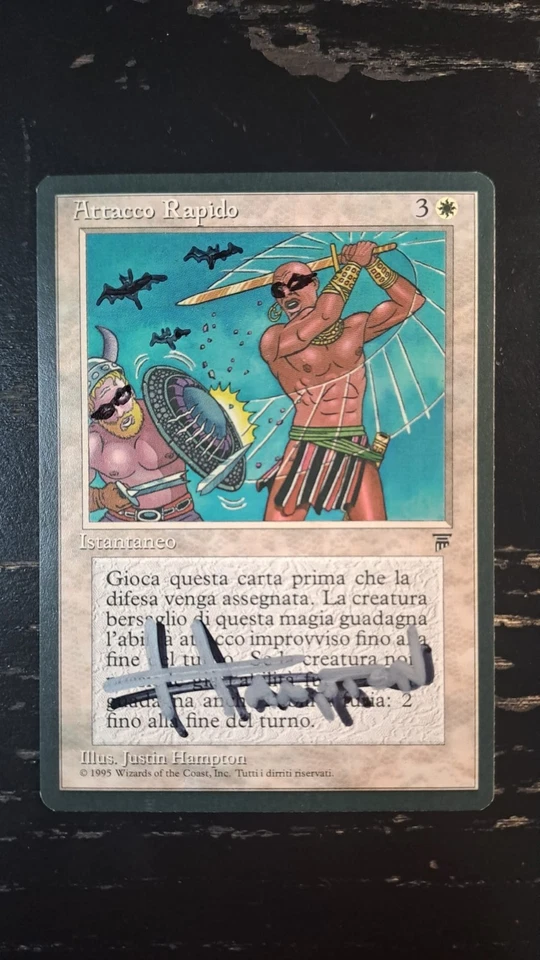 Mtg Magic Rapid Fire Legends Italian 95 fbb Altered Signed Shadow Reserved List - Image 1 of 1