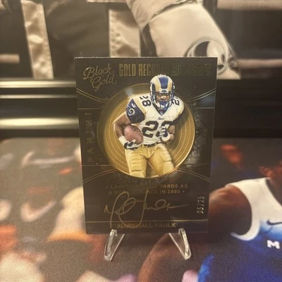 🔥2016 Black Gold Records Marshall Faulk Auto /25 LA  Rams Hall of Famer🔥 - Image 1 of 4