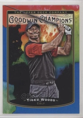 2019 Upper Deck Goodwin Champions Splash of Color Royal Blue Tiger Woods #125 Foto 1 de 2
