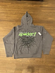 Sudadera con Capucha Sp5der Punk V2 Gris Pizarra AUTÉNTICA Nueva Con RECIBO 2024 100% Real - Imagen 1 de 6