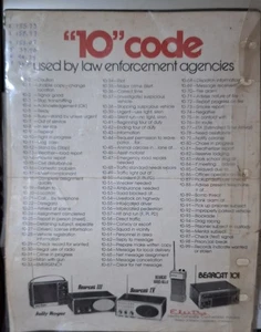 Vintage Electra Company cb Funk Polizei 10 Code Poster - Bild 1 von 7