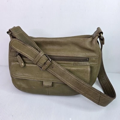 Bolso de Hombro Vintage Años 90 Y2K Fossil Cuero Verde Lima 2 Bolsillos Boho Rave Foto 1 de 4