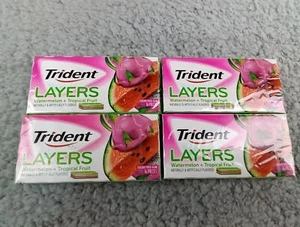 4x Capas Trident Goma Sin Azúcar, Sandía y Frutas Tropicales 14 Palitos - Imagen 1 de 6