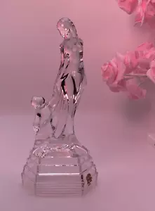 Vintage Crystal Figurine Lady with Child Made in Italy Ornament 24 Led Crystal - Picture 1 of 24