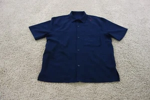 Camicia Lululemon uomo XL blu con bottoni leggera collo campeggio tasca casual - Foto 1 di 8