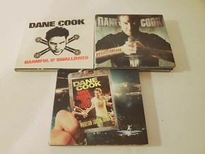 Dane Cook Comedy 3 Lot CD/DVD Harmful if Swallowed Retaliation Rough Around Edge - Picture 1 of 9