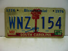 1980 South Carolina License Plate    WNZ 154  Bicentennial    Vintage as5141