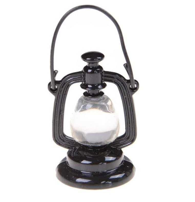 Miniature Dollhouse Fairy Garden Black Metal Kerosene Lantern - Buy 3 Save $5 - Image 1 of 1