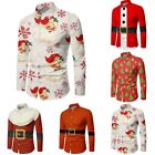 Christmas Party T Dress Up Men's Button Down Long Sleeve Shirt for Festivals