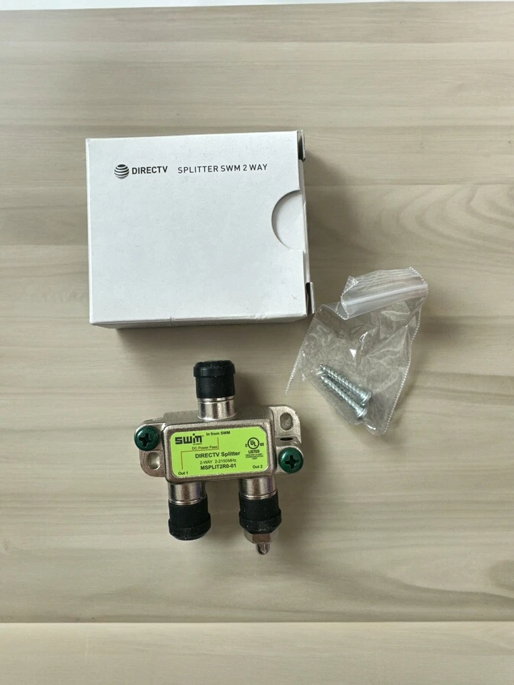 DirecTV 2 Way SWM Green Splitter MSPLIT2R0-01 SWiM 2Way MRV Wholehome DVR New - Image 1 of 1