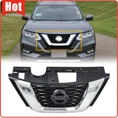 Fit 2017-2018 2020 Nissan Rogue S/L Front Bumper Upper Grille w/Chrome NI1200281 - Image 1 of 4