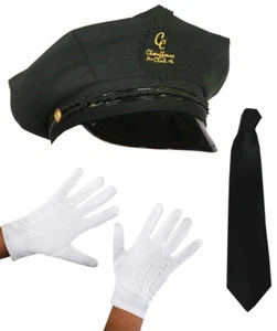 MENS CHAUFFEUR FANCY DRESS LIMO TAXI DRIVER COSTUME CHOOSE ACCESSORY CAP SET - Picture 1 of 5