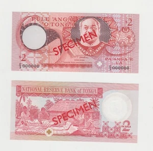 PRÄPARAT: TONGA: 2 Pa'anga Banknote P 32a ( ND 1995 ) UNC Serie - Cocker / Vaea - Bild 1 von 1