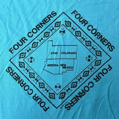 Camiseta De Colección Años 70 Screen Stars FOUR CORNERS Utah Colorado Arizona Nuevo México 50/50 Foto 1 de 4