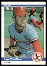1984 Fleer Dave Von Ohlen Baseball Card Detroit Tigers #340