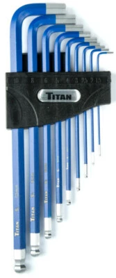 Titan 12714 9pc Metric Extra Long Ball End Hex Key Set - Image 1 of 2