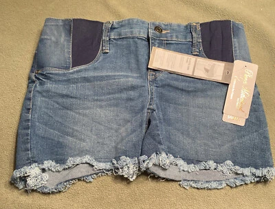 PLANET MOTHERHOOD Denim MATERNITY Blue Jean SHORTS Size Small NWT Elastic Sides Foto 1 de 4
