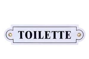 Plaque emaillée Toilette 5x20 cm Panneau de Porte | WC signaletique - Picture 1 of 2