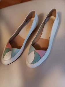 Salvatore Ferragamo Leather Multi Color Flats 7 MSRP - Picture 1 of 9