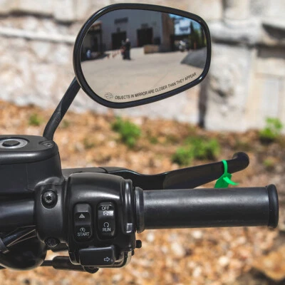 Par de espejos retrovisores negros para motocicleta Harley Davidson Fatboy Sportster XL 1200 883 Foto 1 de 4